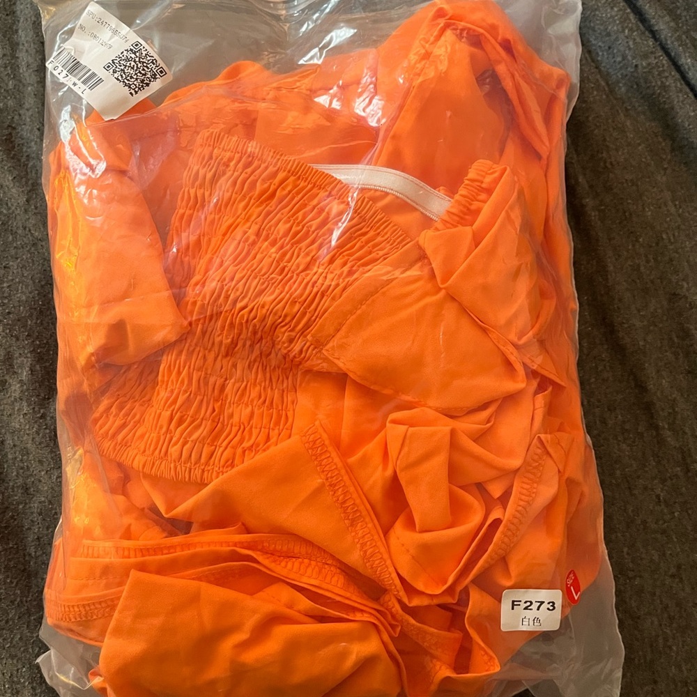 Orange crop top and shirt